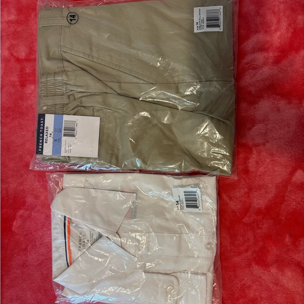 French Toast Tan Chinos Classic Style. Brand new,never worn shirt and pants set